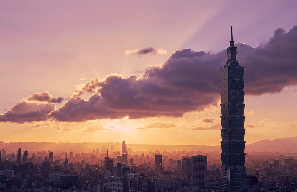 A view of Taipei and the famous Taipei 101 building. Photo by Craig Ferguson via Getty.