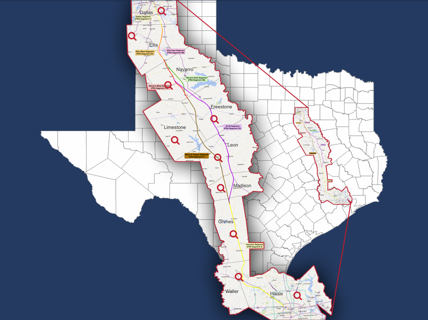 Proposed Routes of the Texas Central bullet train. Image courtesy of Texas Central.