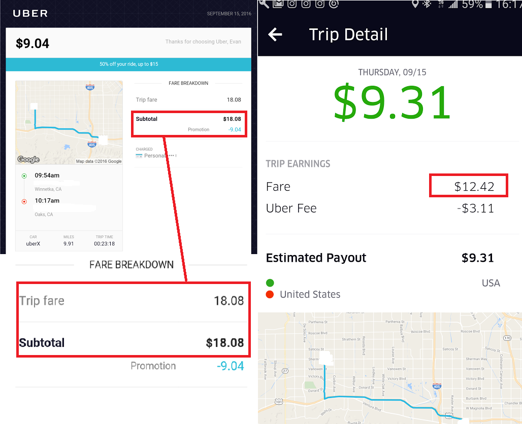 The Rideshare Guy proved the overcharges were happening back in September. Image courtesy of The Rideshare Guy.