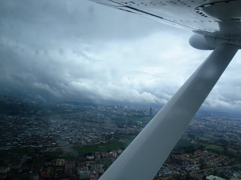 A view of Nairobi from the Cessna 208B Grand Caravan.