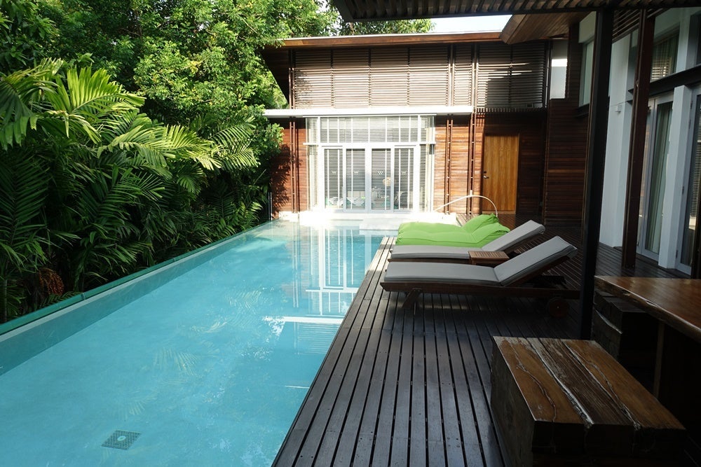 This huge outdoor space in the room I originally booked( the Wow Jungle Oasis) was awesome, but took away from the room size.