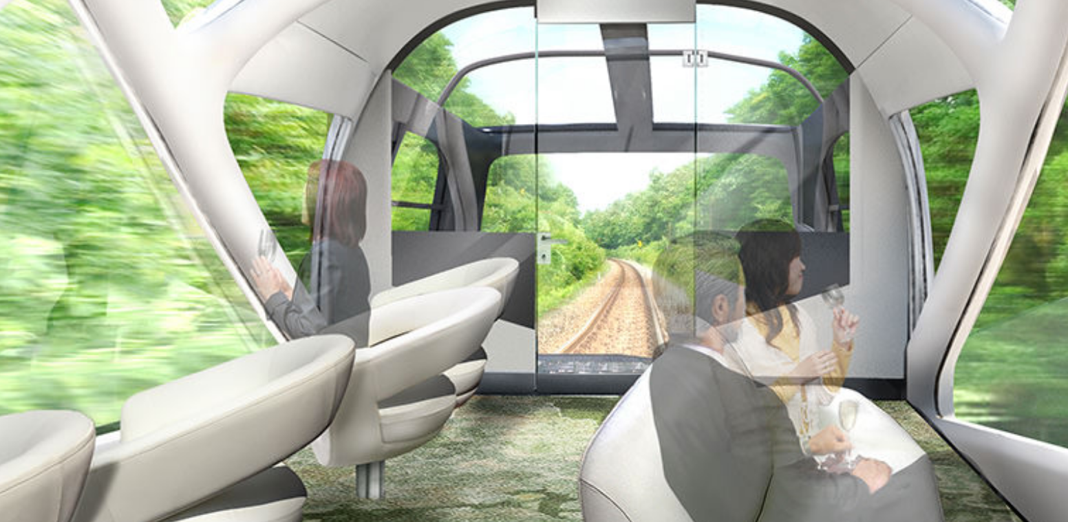 There are windows everywhere in the train's observatory cars. Featured image courtesy of East Japan Railway Company.