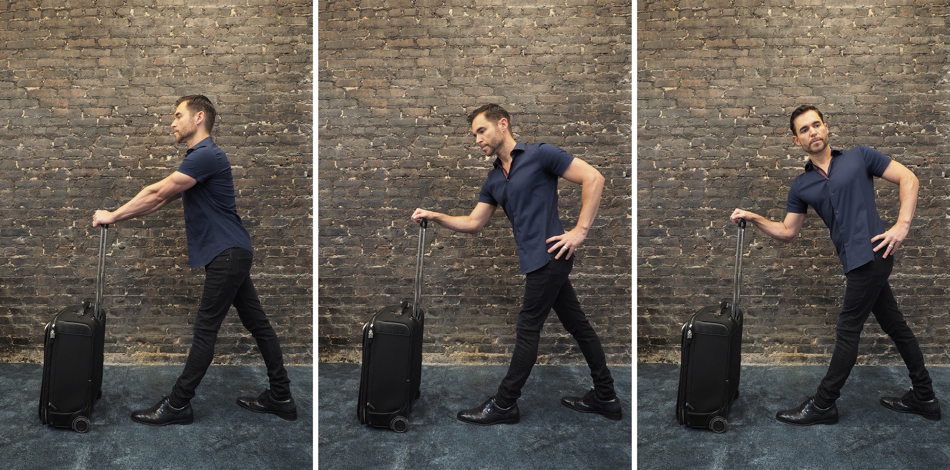 The "standing triangle twist" will help relieve pain and stiffness in the back. Image via Brendan Dorsey.