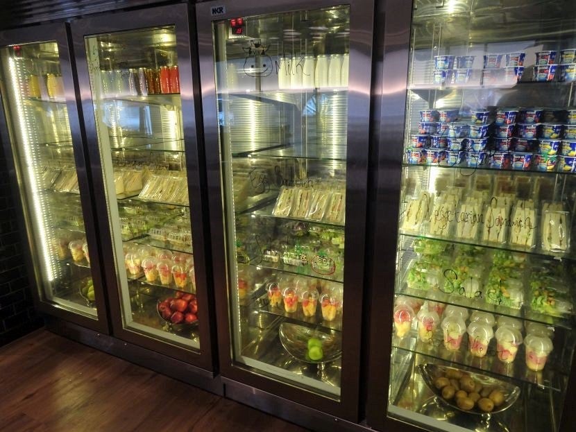 Self-serve snacks are available all day and at breakfast.
