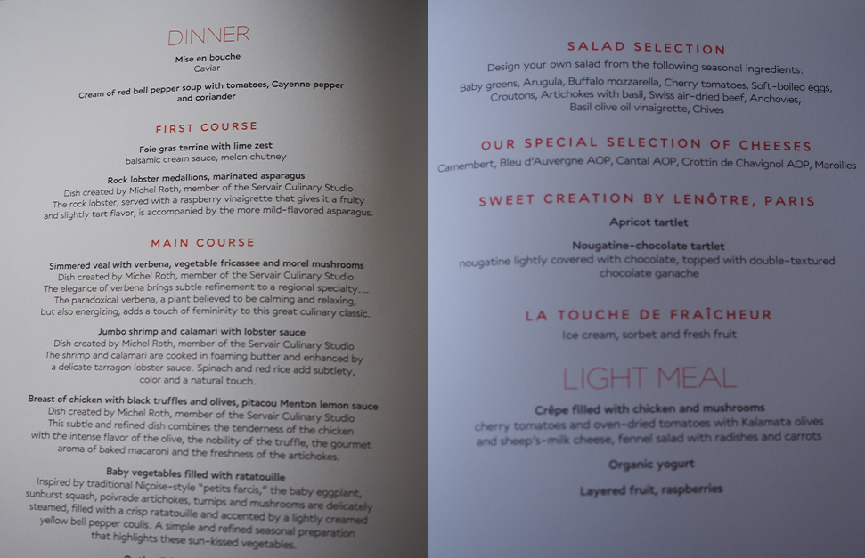 Menu Air France