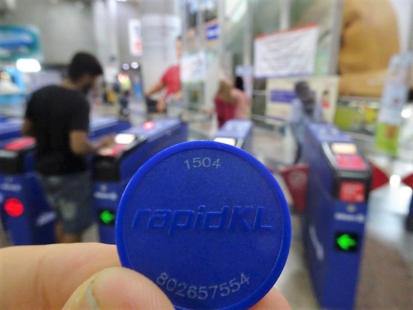 This token cost 2 Malaysian Ringgits and got me into the metro after the airport train dropped me at Sentral.