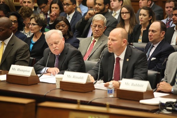 NATCA President Paul Rinaldi testifying in front of the US House Transportation and Infrastructure Subcommittee on Aviation. Image courtesy of NATCA.