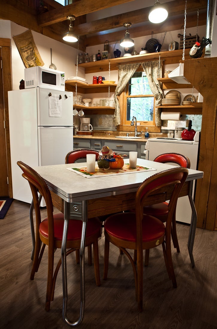 A rustic kitchen covers all of the basics. Photo by Sheila Tjelmeland.