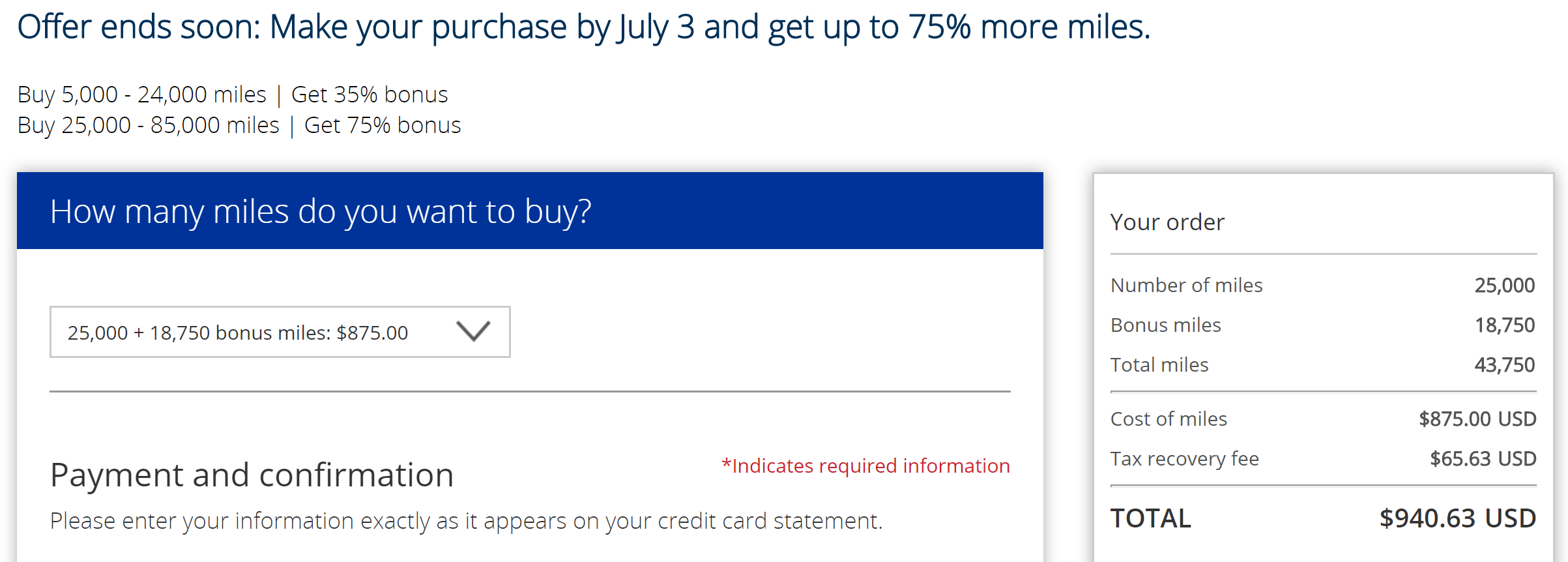 United June 2017 buy miles promo chart