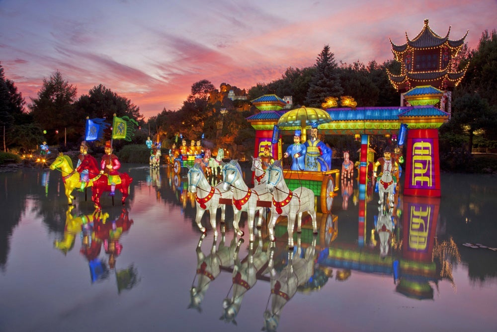 Jardins de Lumière can make for a magical Montreal visit. Image courtesy of Michel Tremblay for the Montréal Botanical Garden.