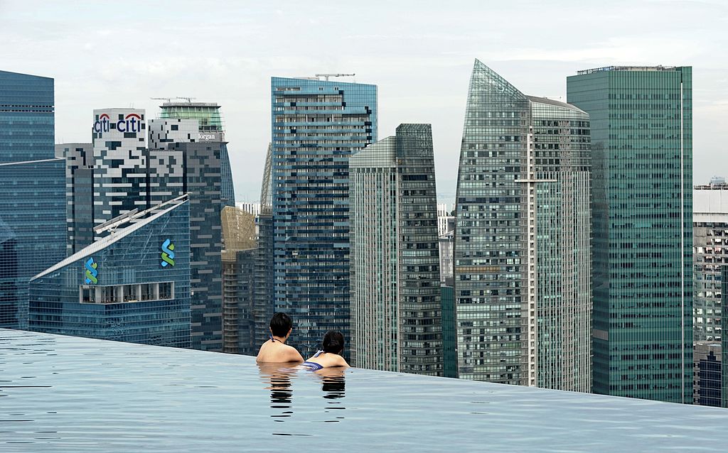 A bird's-eye view on Singapore. Image courtesy of ROSLAN RAHMAN/AFP/Getty Images.