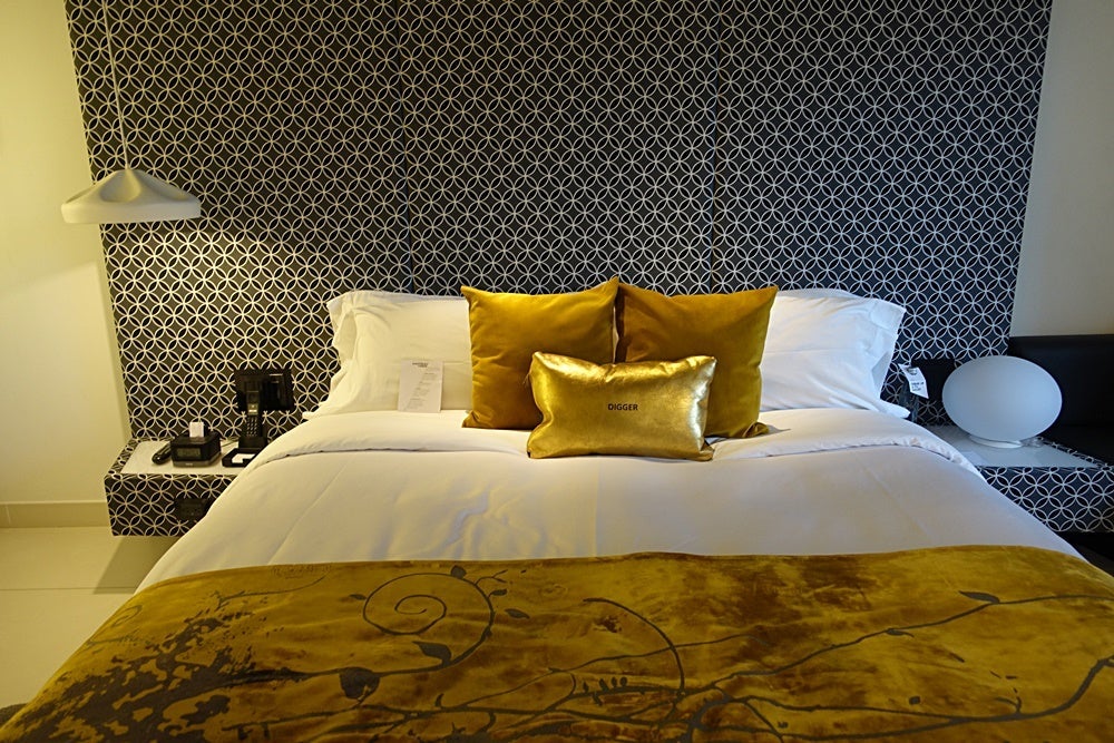 The bed.
