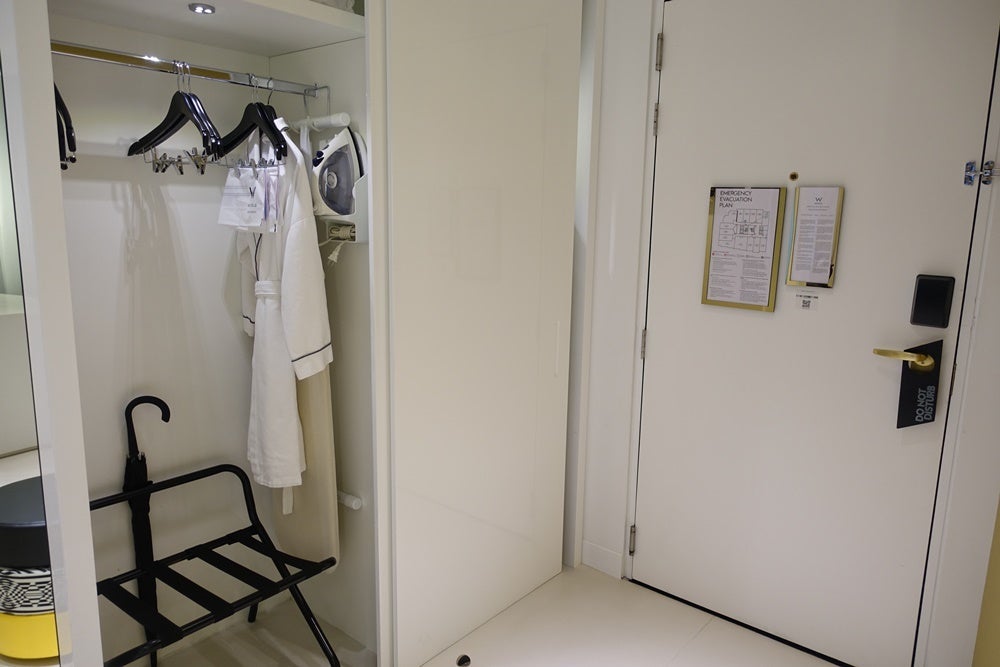 Closet, robe and iron.