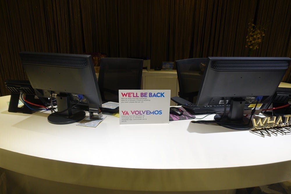 The concierge desk.