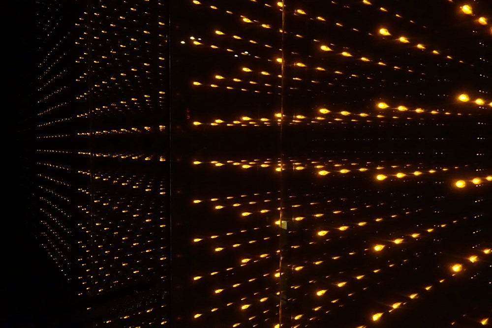 The elevator lighting.