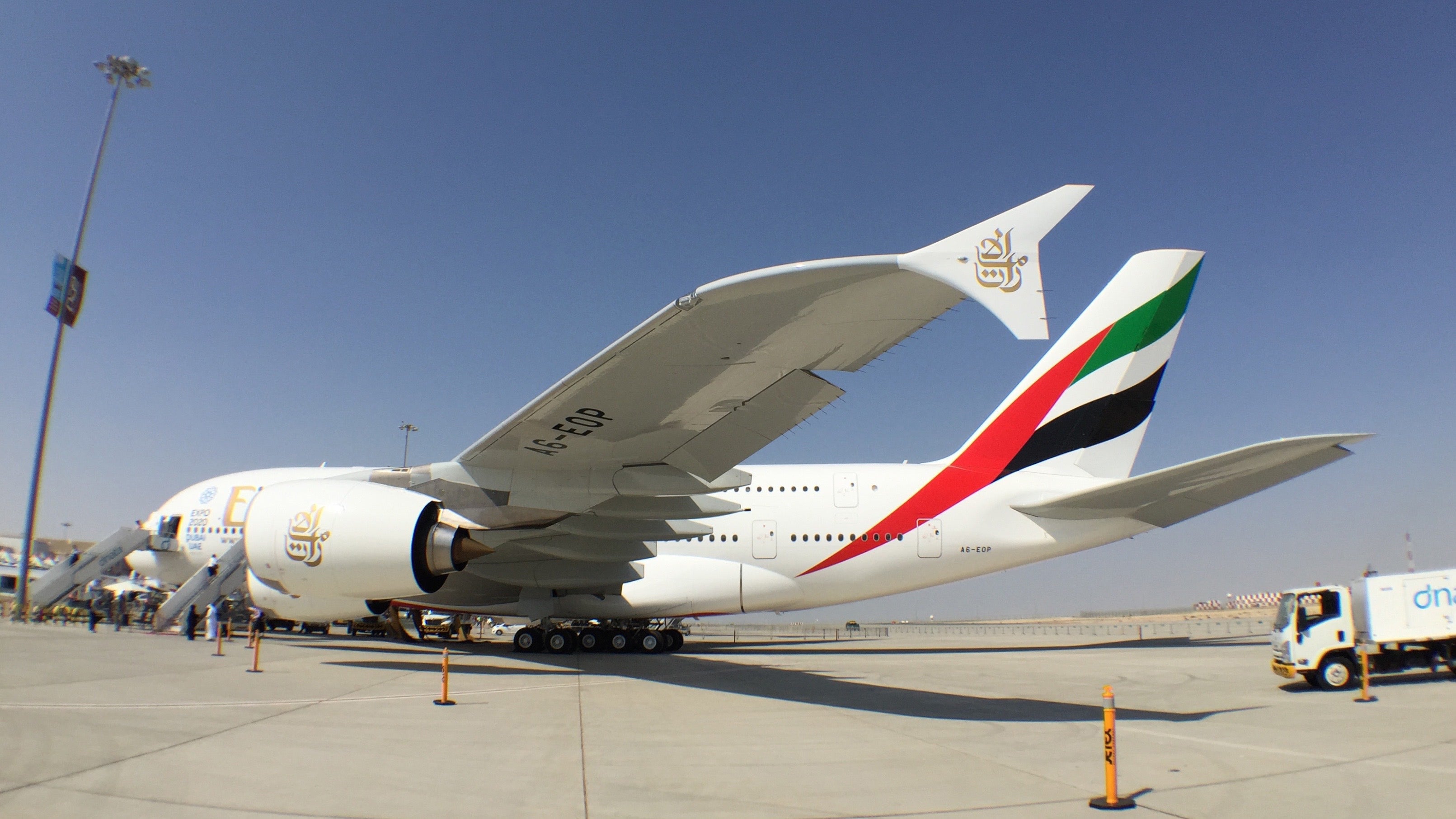 Emirates A380 at the 2015 Dubai Air Show - by Paul Thompson