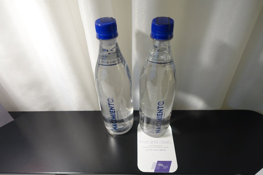 Complimentary water.