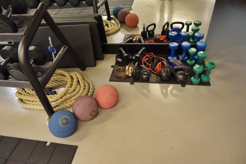 Gym equipment.