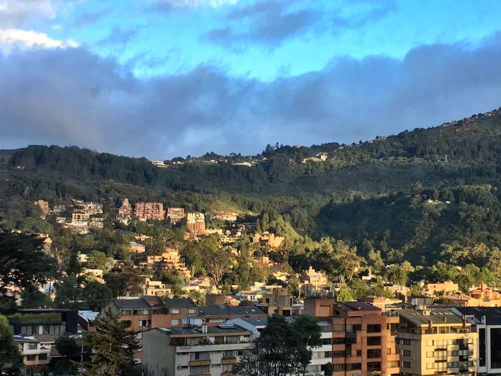 The view from the room at dusk.