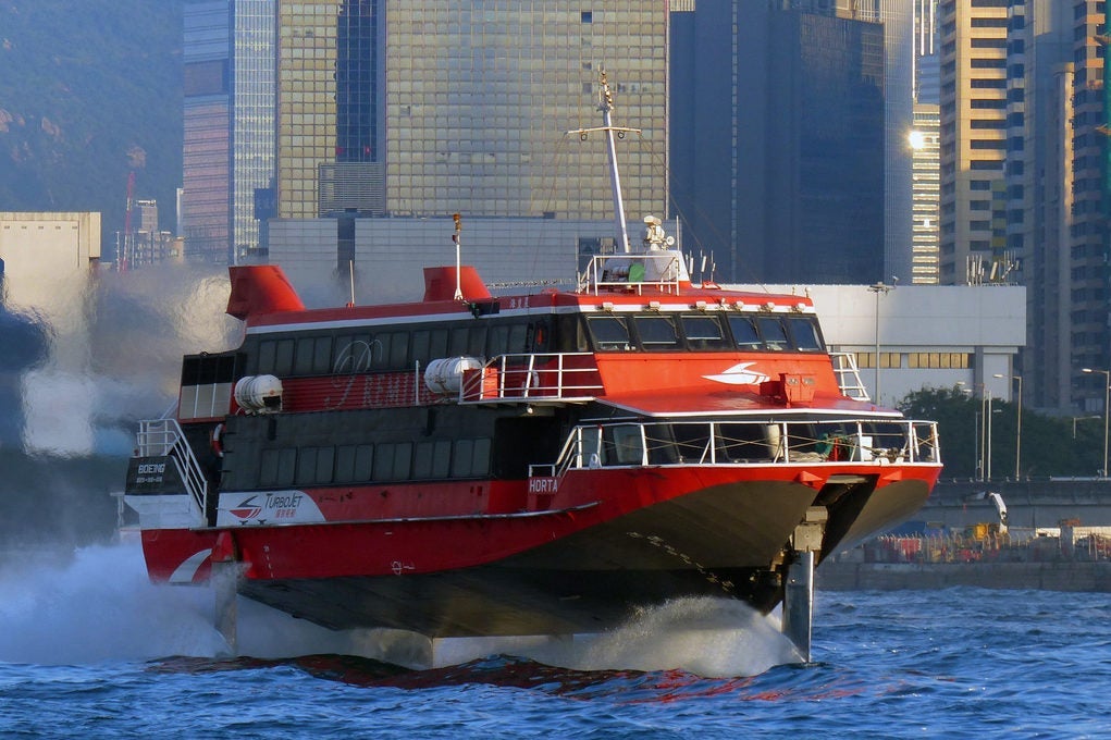 A TurboJET ferry in Hong Kong en route to Macau. Image courtesy of Bernard Spragg. NZ via Flickr.