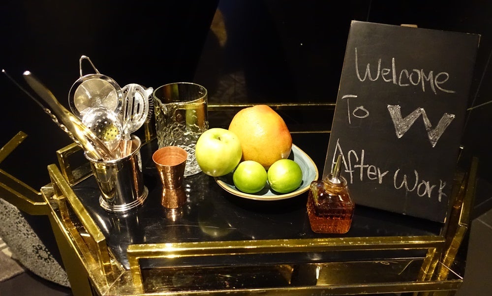 The W had special happy hour deals.