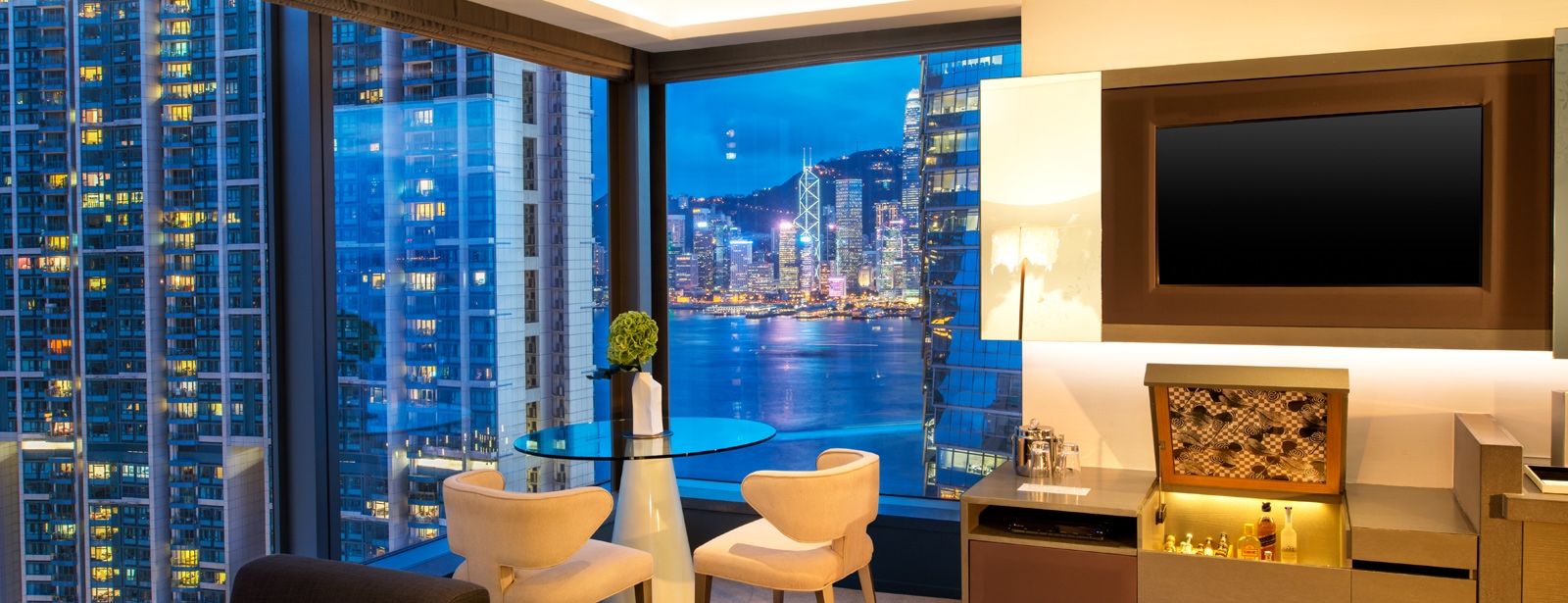 A Cool Corner Room at the W Hong Kong.