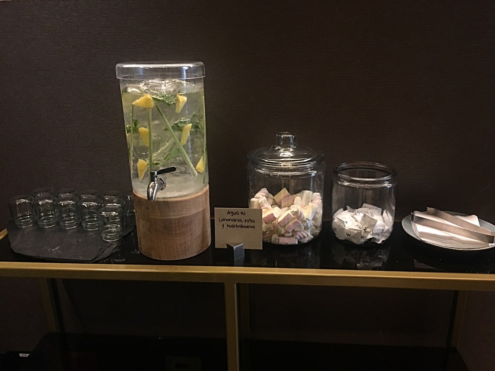 Lobby drinks and snacks.