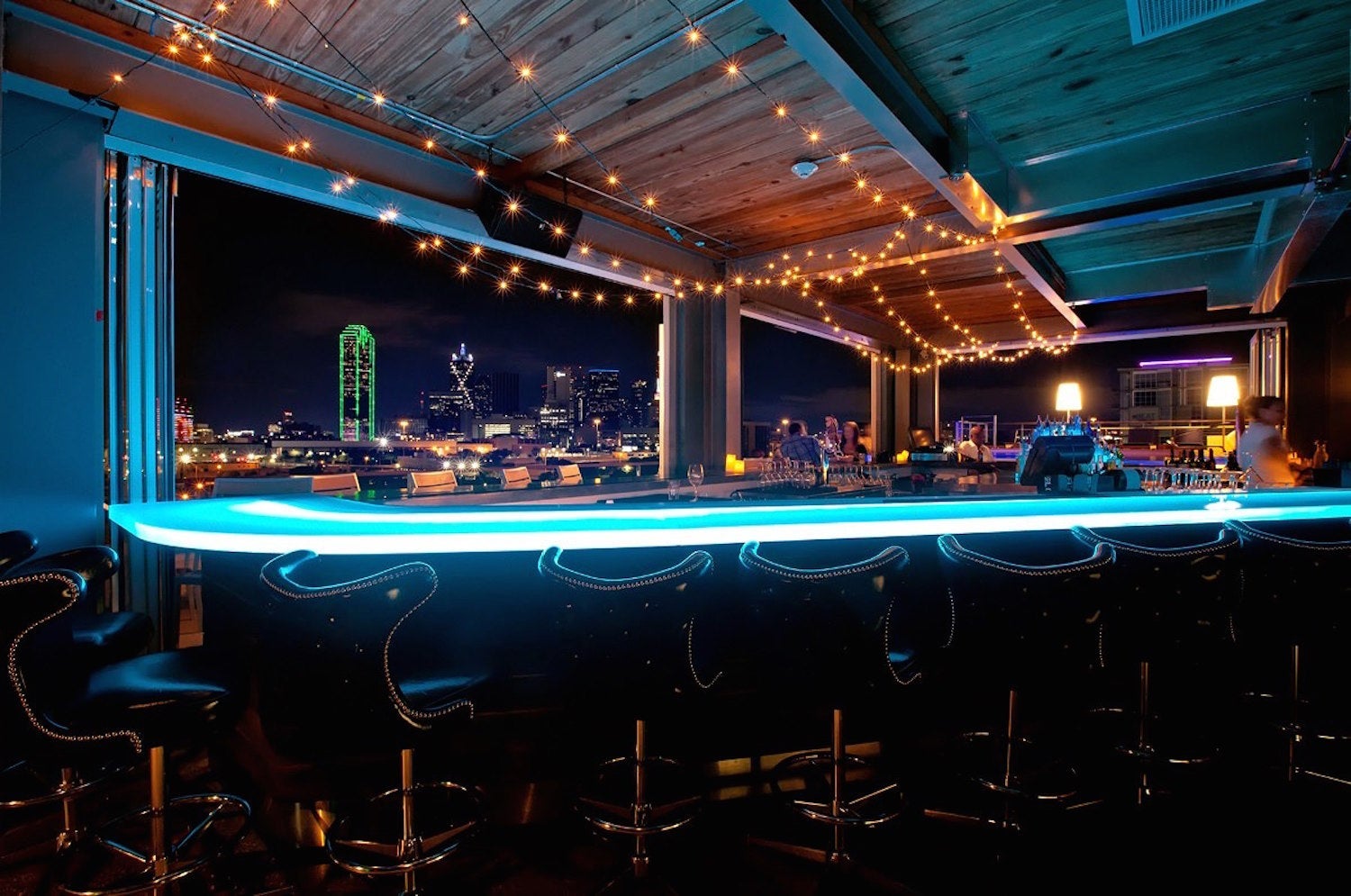 Dallas lights up at night. Image courtesy of NYLO Dallas South Side's Facebook page.