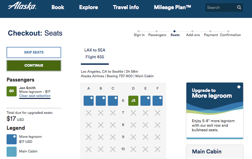 Alaska LAX SEA upgrade