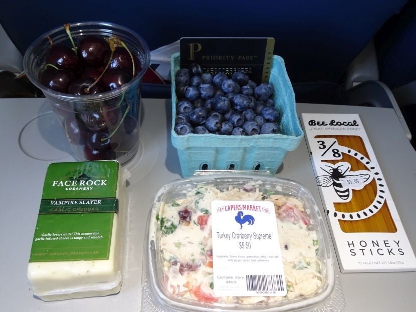 My flight home was significantly improved by the haul I got from Capers Market.