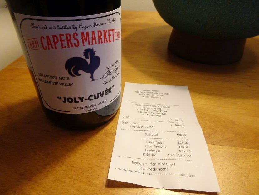 I was able to get an entire bottle of wine for free at Capers Market.