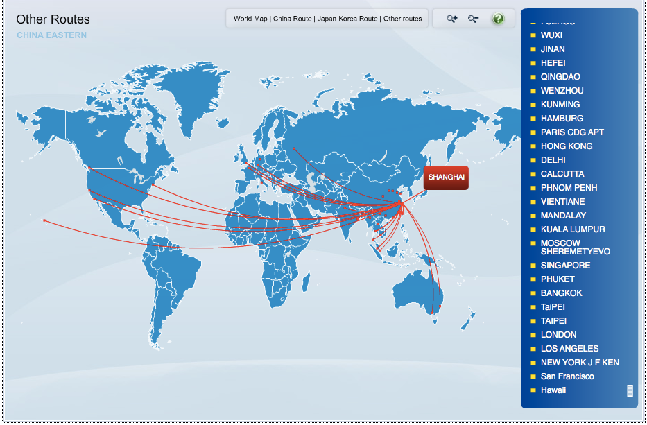 China Eastern routes