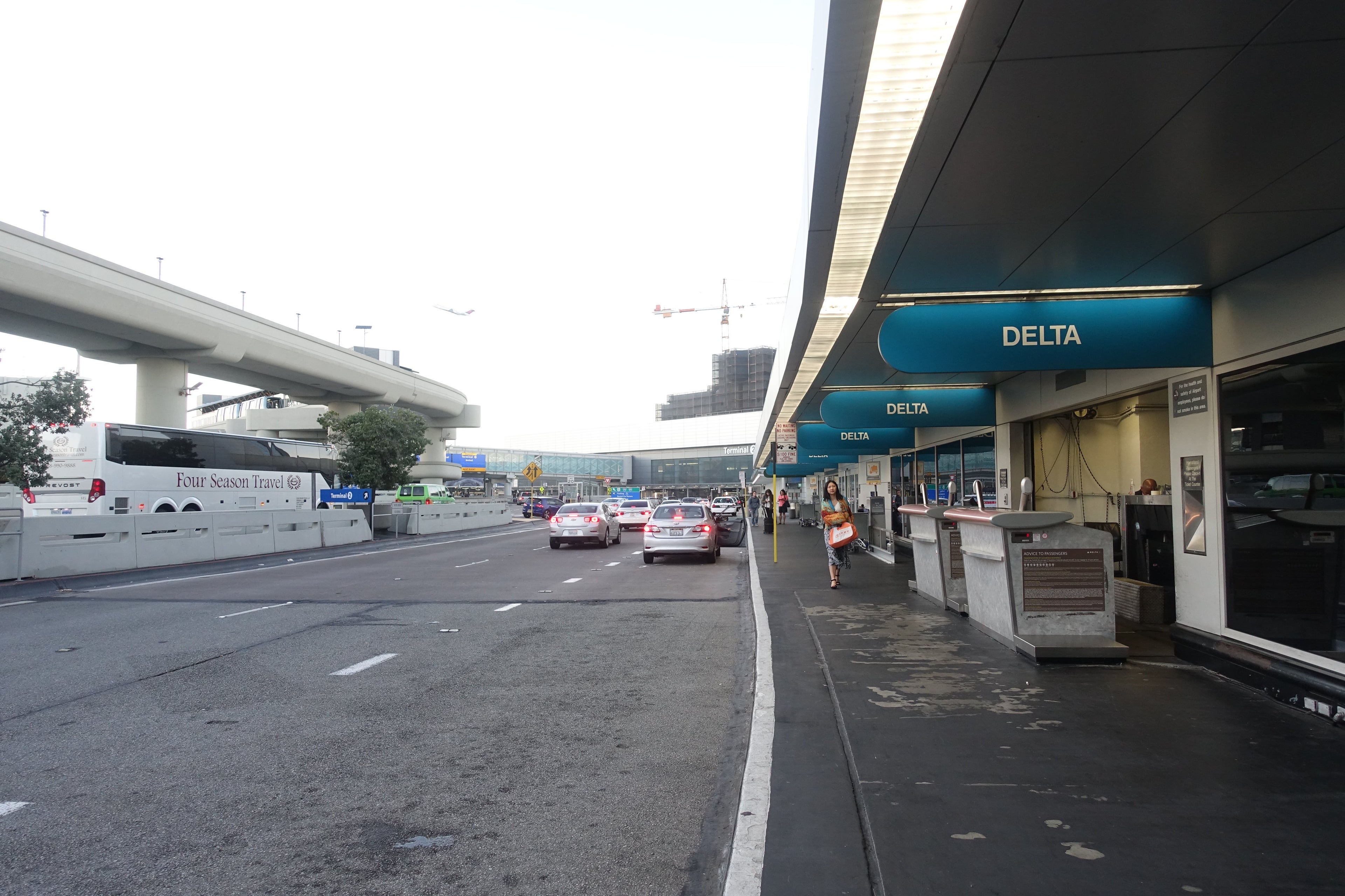Outside terminal 2, by the Delta curbside counters. SFO.