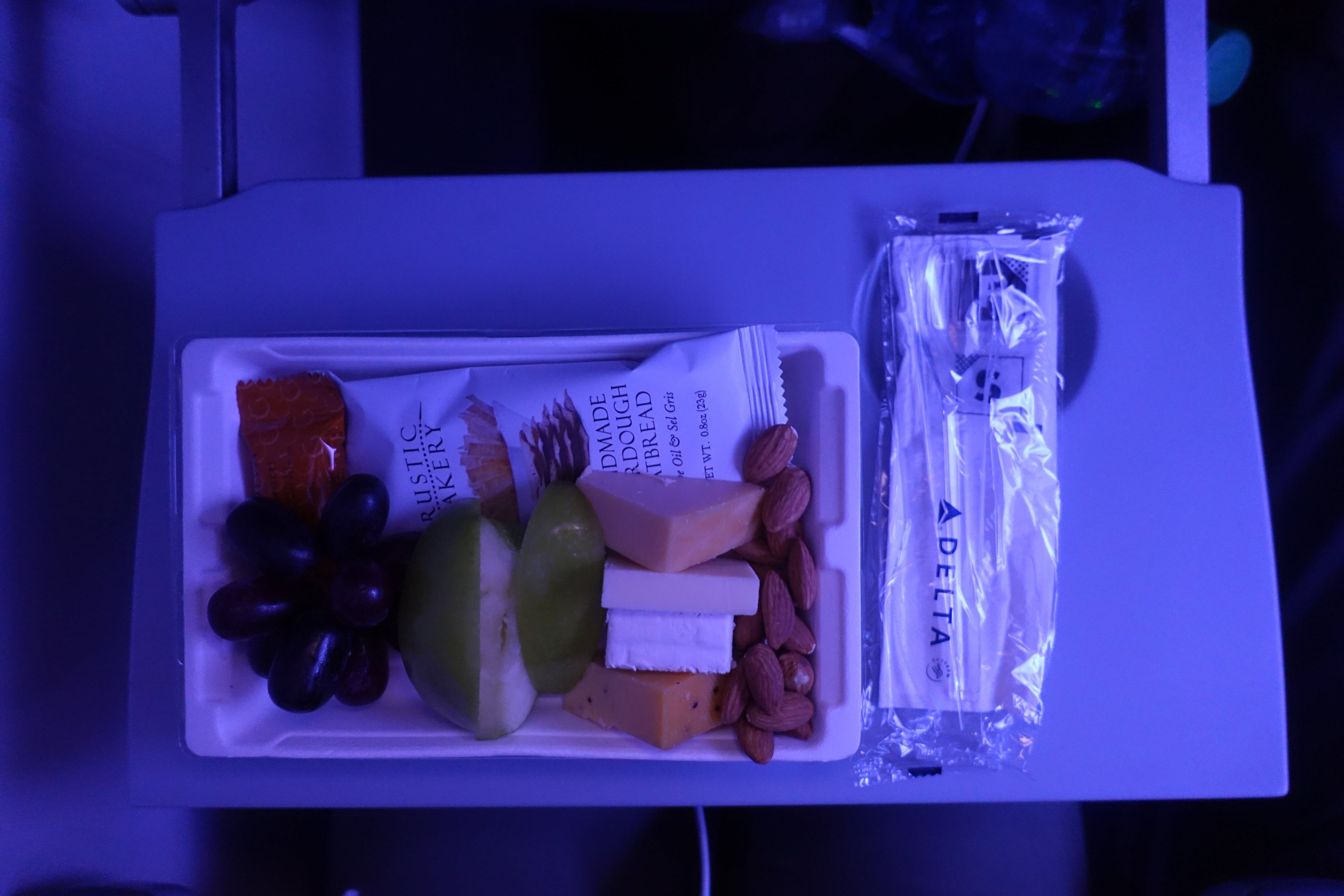 Fruit and cheese on my overnight flight.