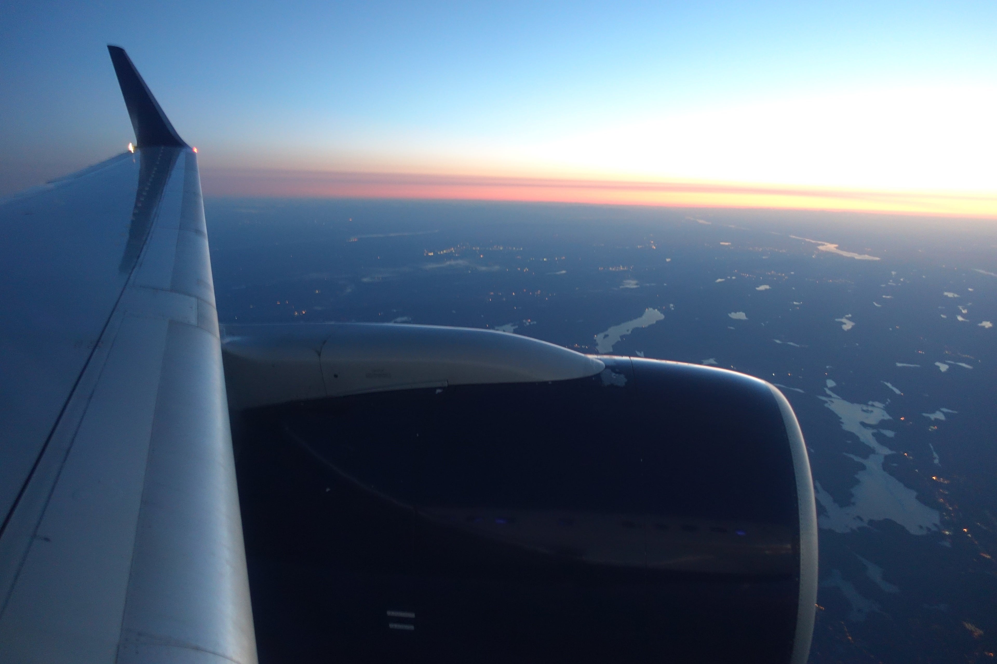 Sunrise, some 100 miles northwest of JFK.