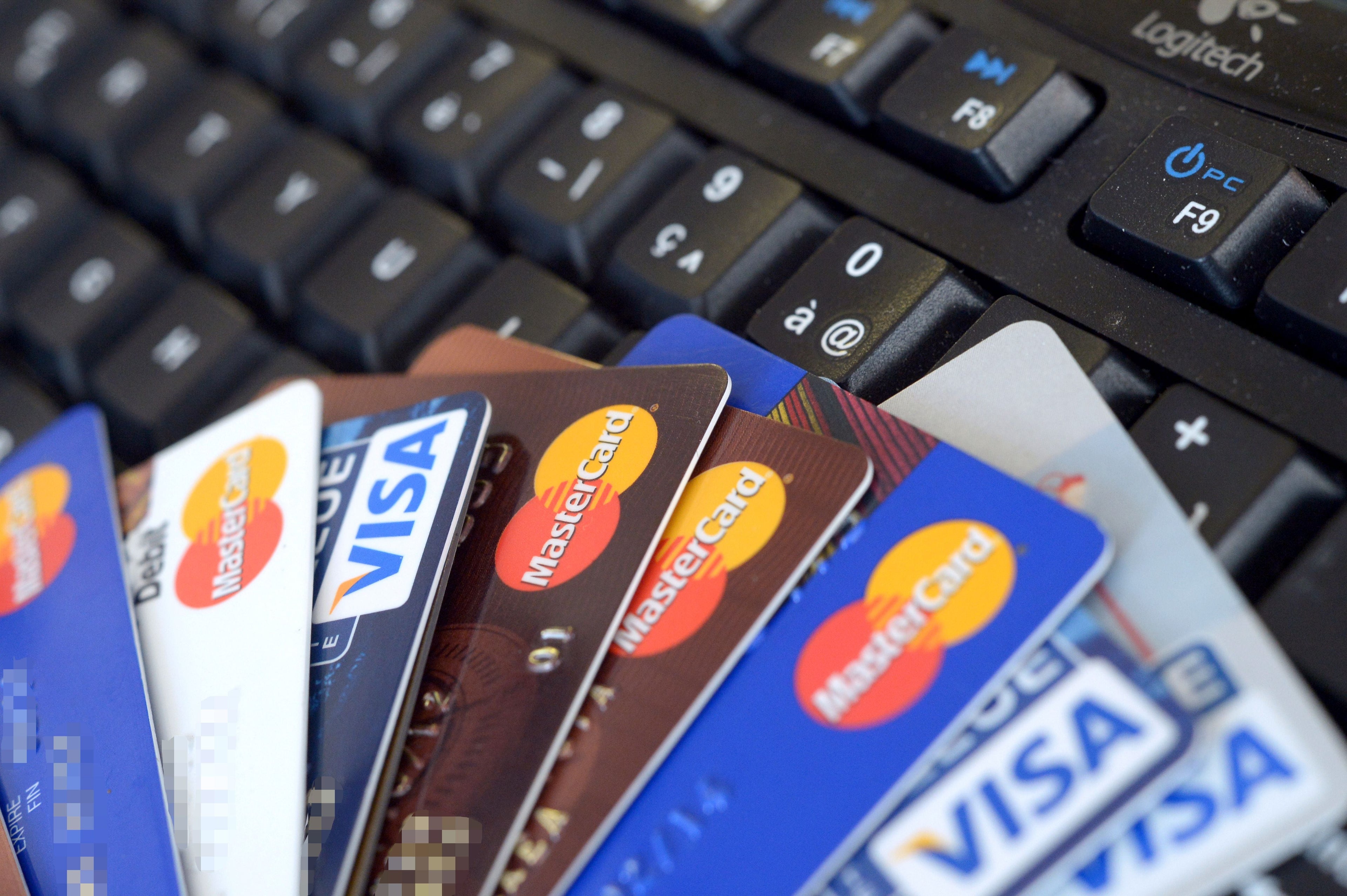 credit cards keyboard