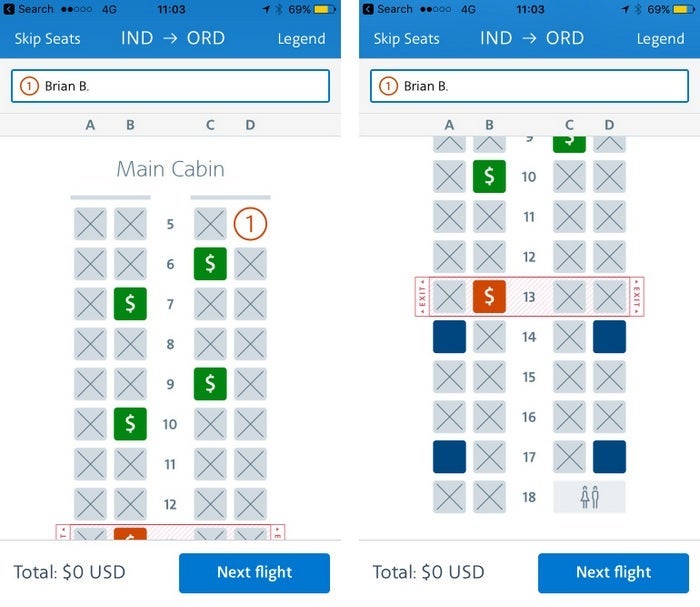 There I am in seat 5D free of charge!