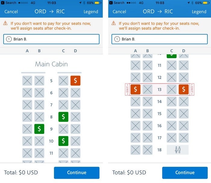 If only MCE and Preferred seats are available, don't choose one and let