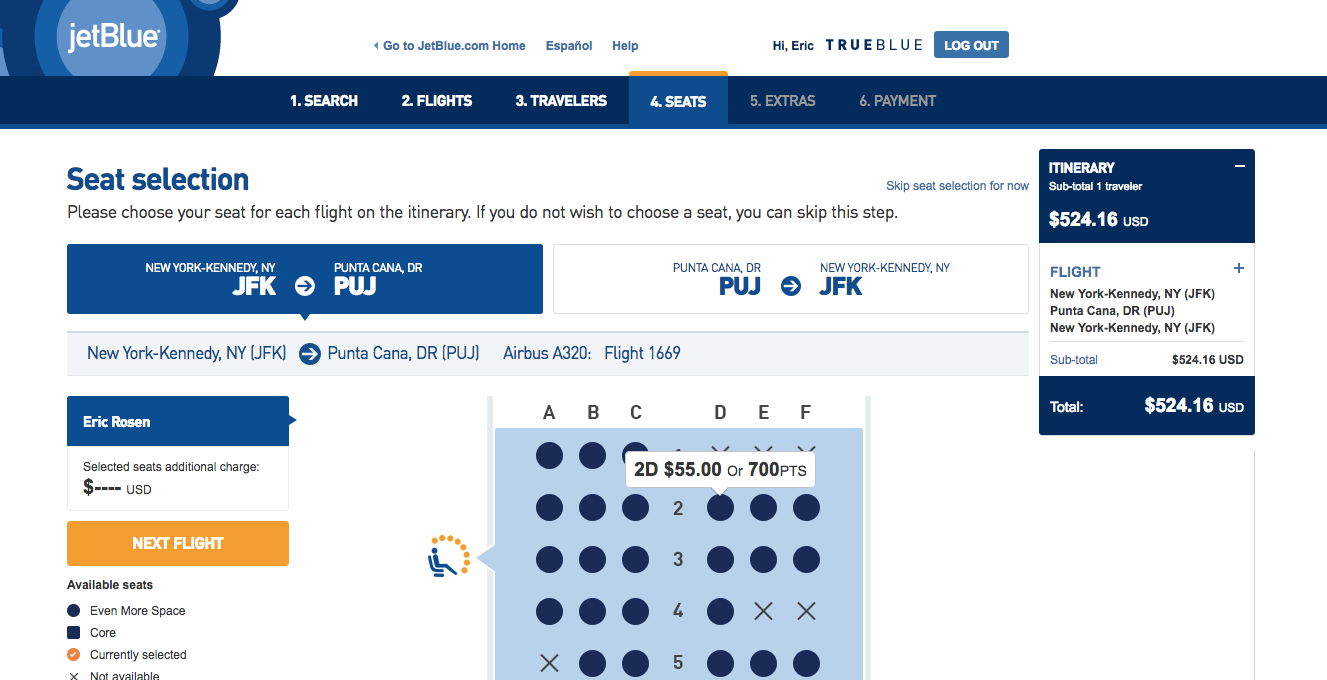 JetBlue even more space points