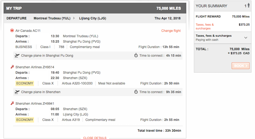 Aeroplan itin