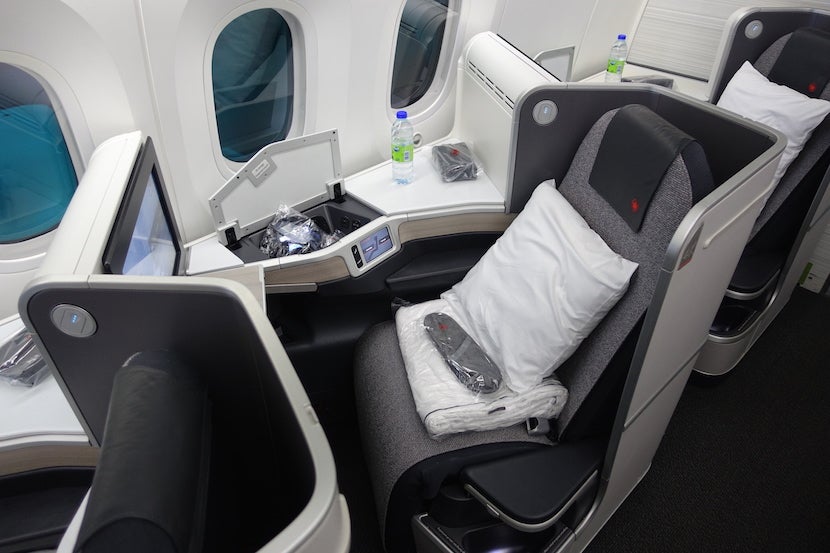 Air Canada side seat above