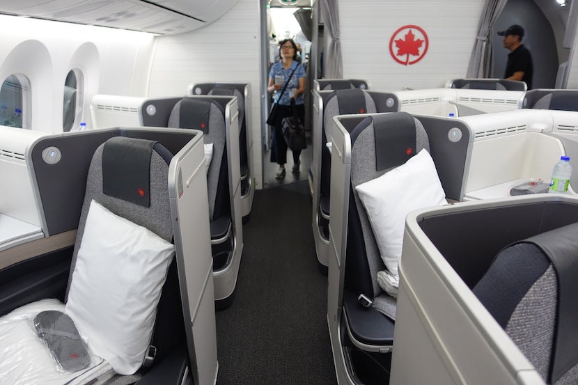 Air Canada side seats aisle