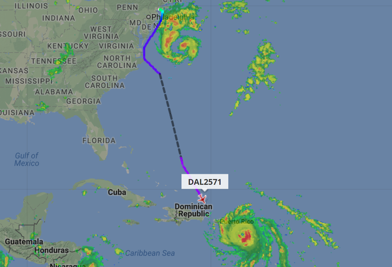 DL flying around Jose to SJU