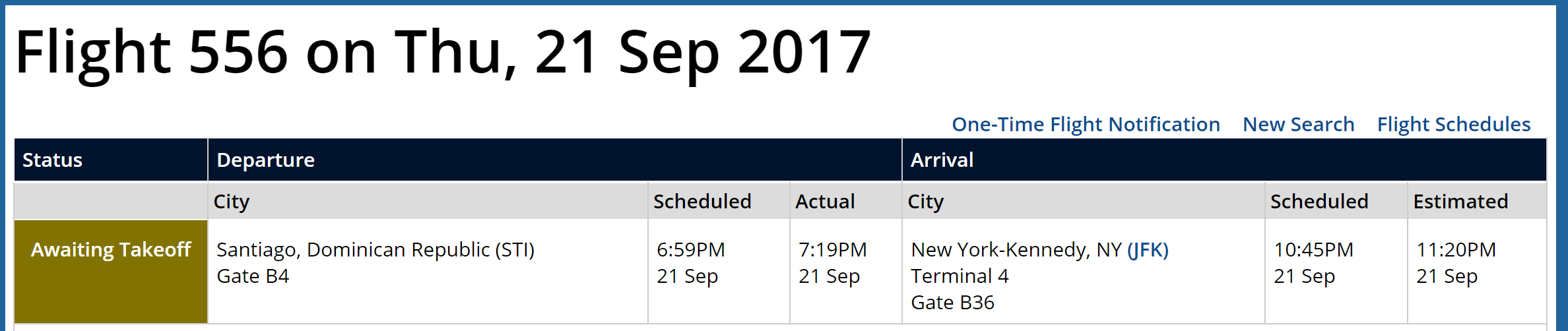 Delta Flight 556 pushback 20 mins late