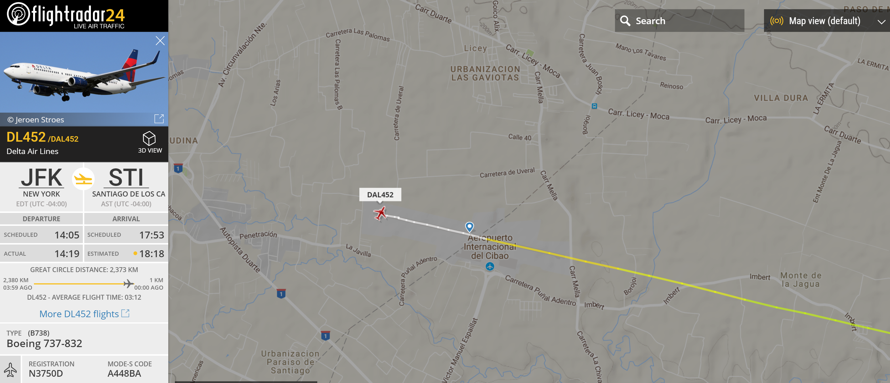 Delta turning on STI runway