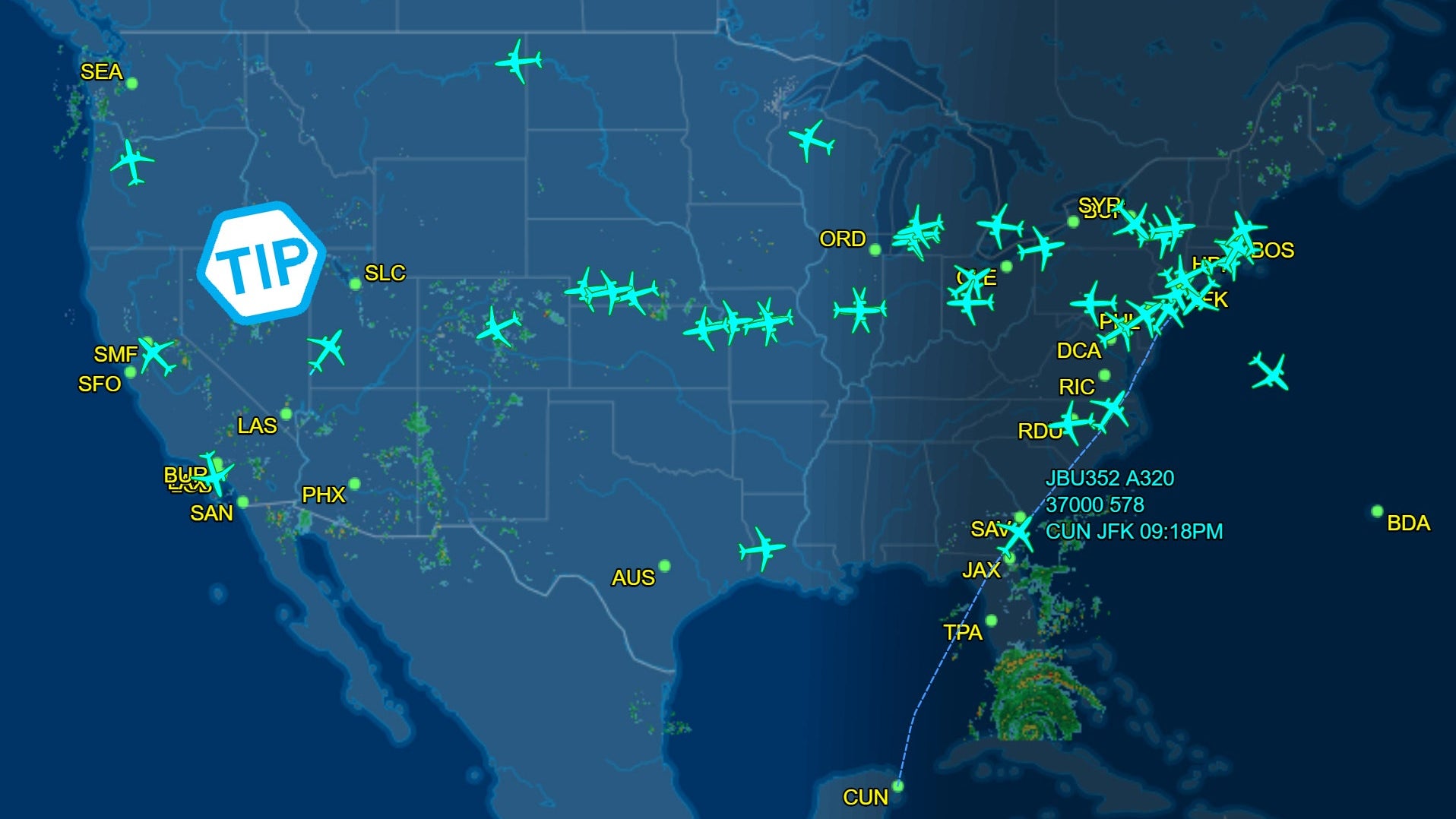 FlightAware-JetBlue-flights