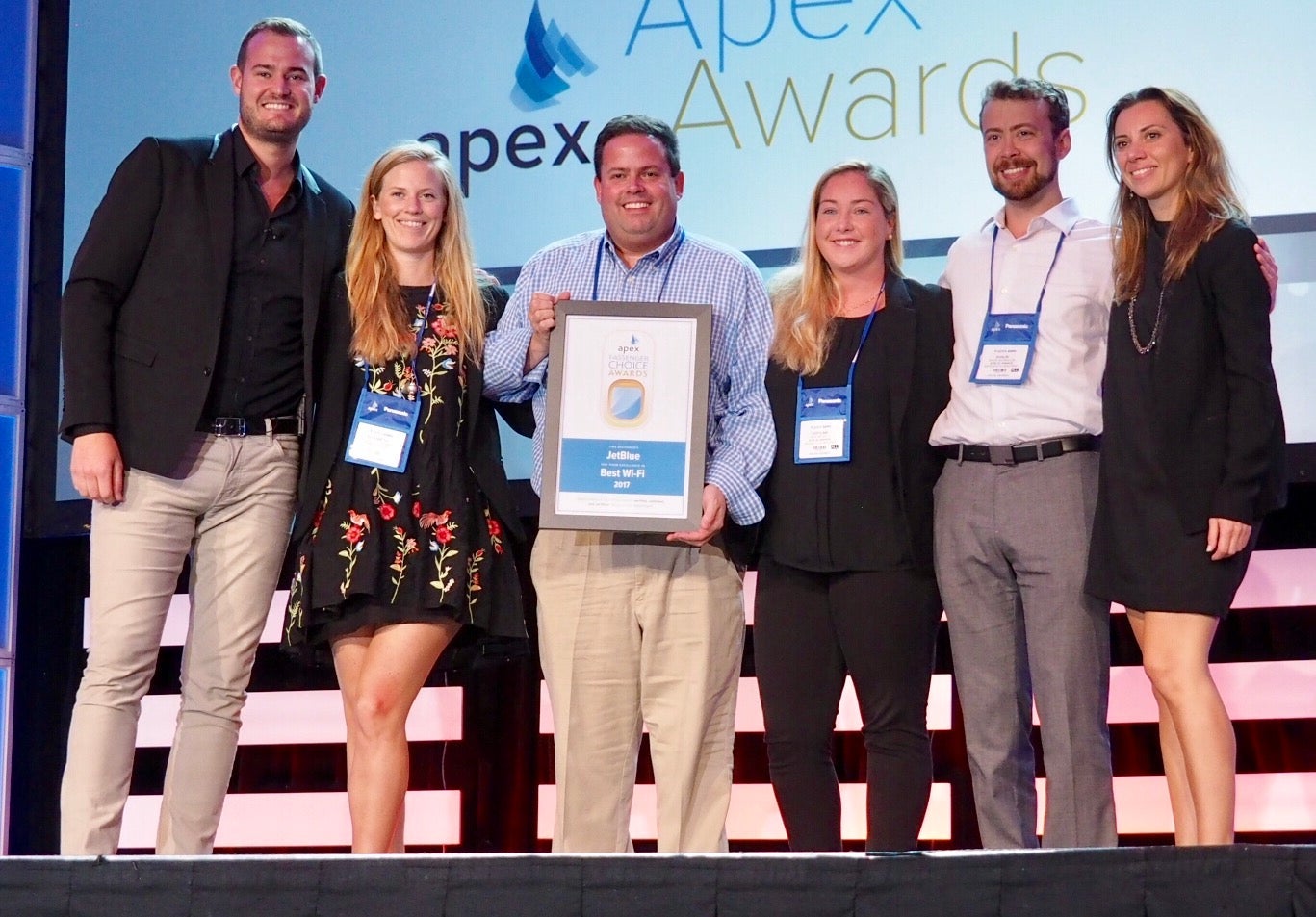 JetBlue accepts the 2017 Passenger Choice Award for Best Wi-Fi.