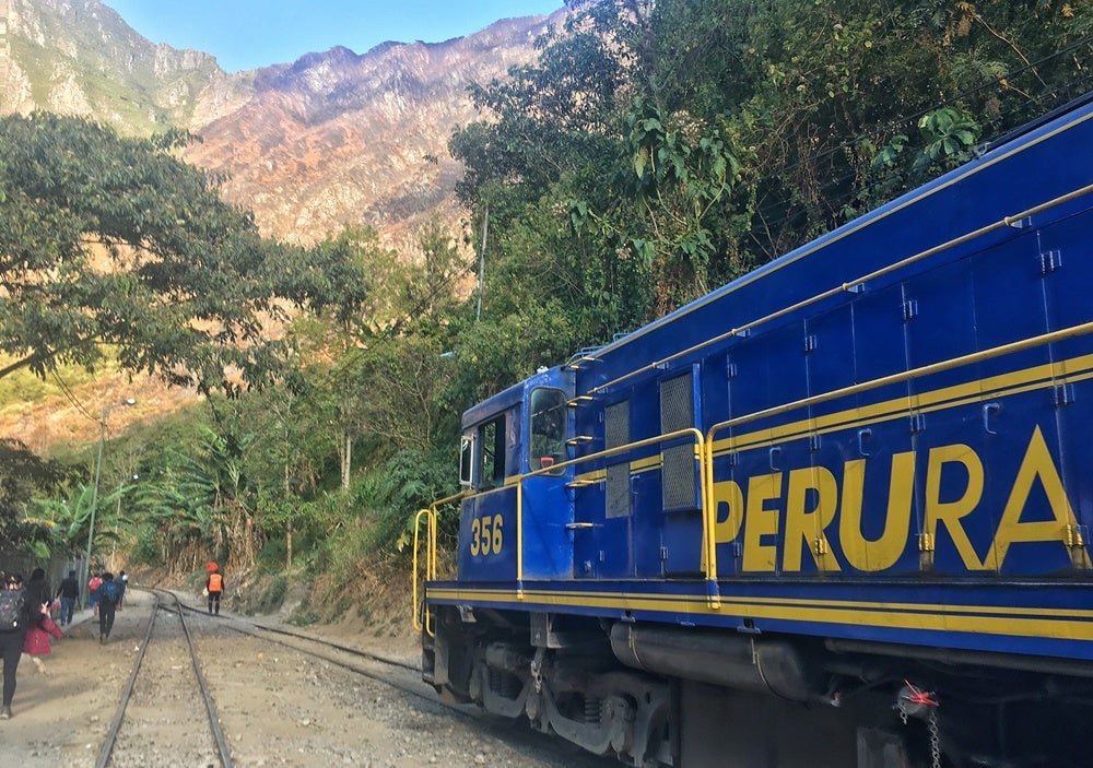 Walk alongside the train tracks for a few hours to get to Machu Picchu.