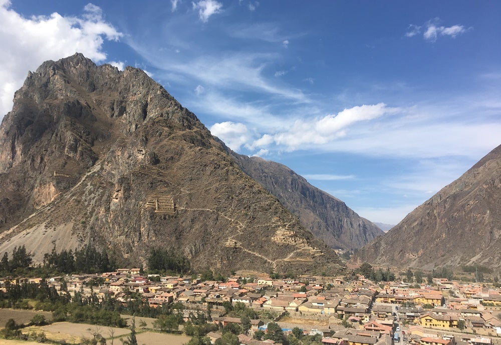 Can you spot the face to the left of the terraced ruins in the mountain? Image by Lori Zaino.