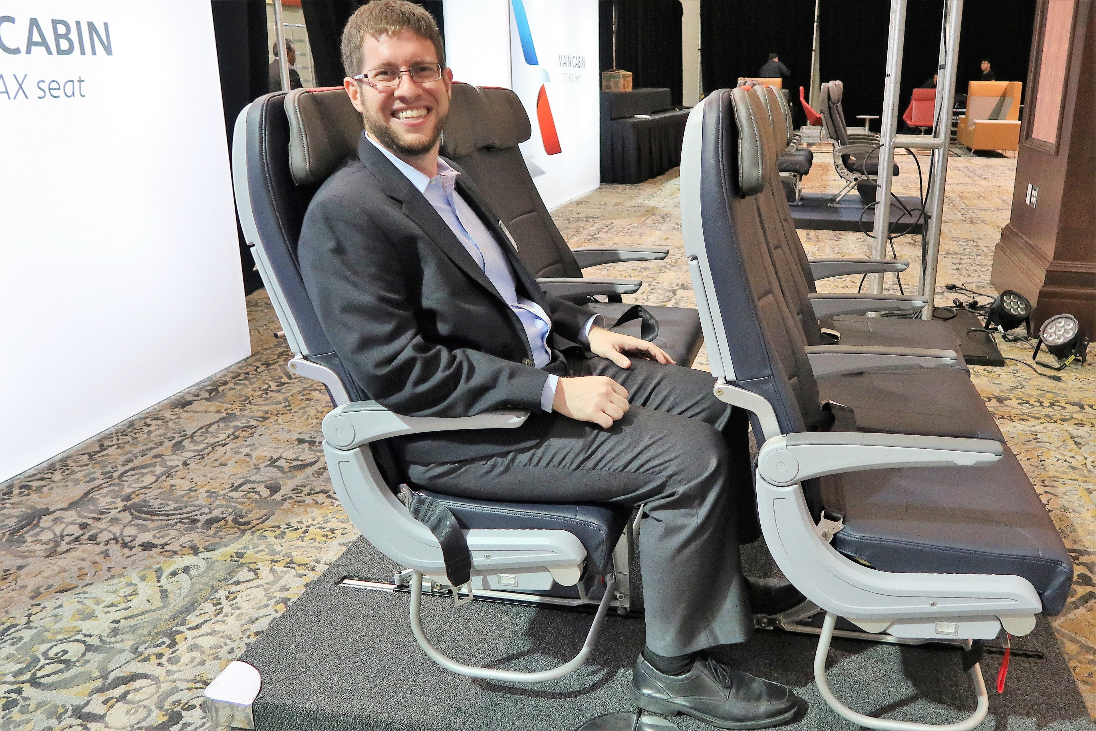 Testing the new AA slimline 737 MAX seats (5'11)